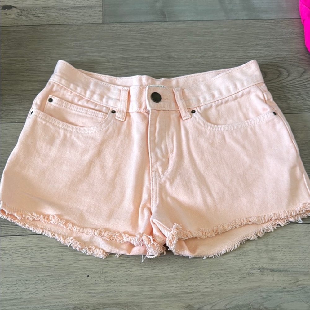 Women's Light Orange Denim Shorts
